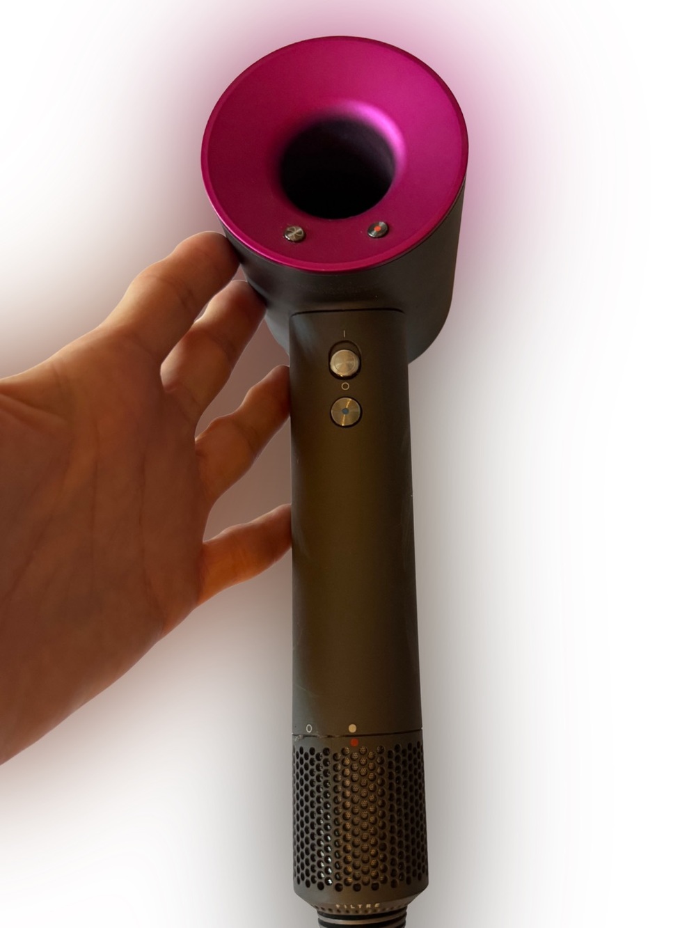 Dyson Supersonic Hair Dryer HD01 Iron/Fuchsia w/ Attachments + Bonus Brush